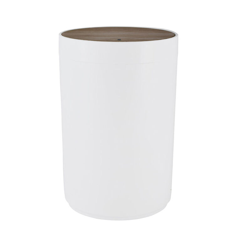 ΧΑΡΤΟΔΟΧΕΙΟ ΜΠΑΝΙΟΥ BAMBOO ΠΛΑΣΤΙΚΟ 5LT ME ΠΑΛΛΟΜΕΝΟ ΚΑΠΑΚΙ ΛΕΥΚΟ