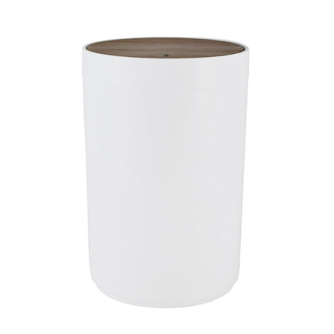 ΧΑΡΤΟΔΟΧΕΙΟ ΜΠΑΝΙΟΥ BAMBOO ΠΛΑΣΤΙΚΟ 5LT ME ΠΑΛΛΟΜΕΝΟ ΚΑΠΑΚΙ ΛΕΥΚΟ